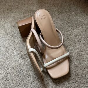 A New Day Women's Beige and White Block Heels